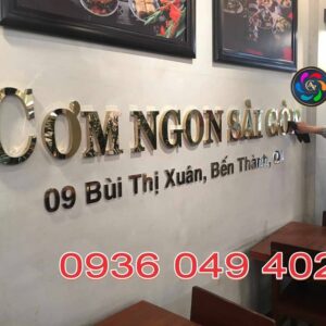 chữ nổi inox vàng gương